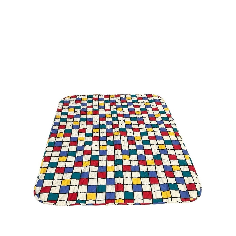 VTG‎ 80's Checkered Colorful Kids Toddler Comforter
